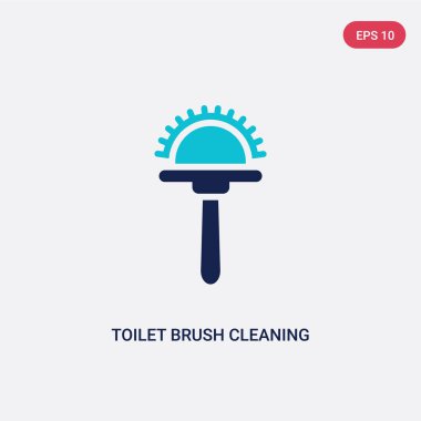iki renkli tuvalet fırçası temizleme vektör simgesi temizleme concep