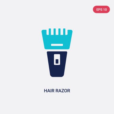 güzellik kavramından iki renkli saç jilet vektör simgesi. izole b