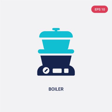 gıda kavramından iki renkli kazan vektör simgesi. izole mavi bo