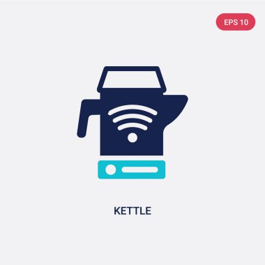 gelecekteki teknoloji konseptinden iki renkli su ısıtıcısı vektör simgesi. ıso