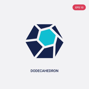 two color dodecahedron vector icon from geometry concept. isolat clipart