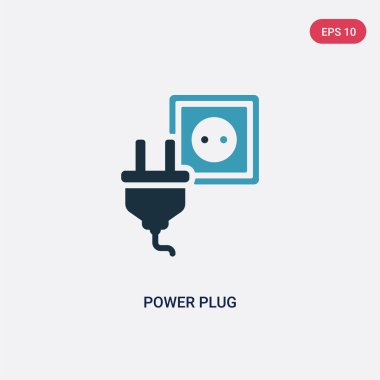 teknoloji kavramından iki renk güç fişi vektör simgesi. isolat