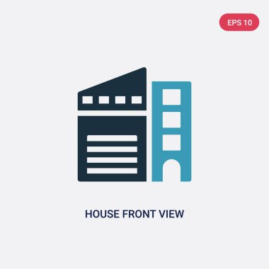 gayrimenkul kavramından iki renkli ev ön görünüm vektör simgesi.