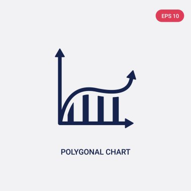 iş ve analitik iki renkli çokgen grafik vektör simgesi