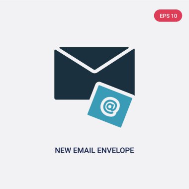 kullanıcı arabiriminden iki renk yeni e-posta zarfı vektör simgesi con