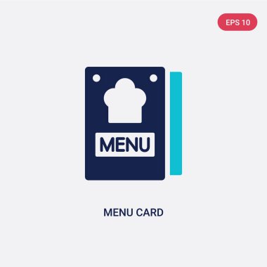 bistro ve restoran kibir iki renkli menü kartı vektör simgesi