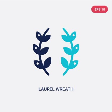 mezuniyet ve eğitimiki renkli defne çelenk vektör simgesi
