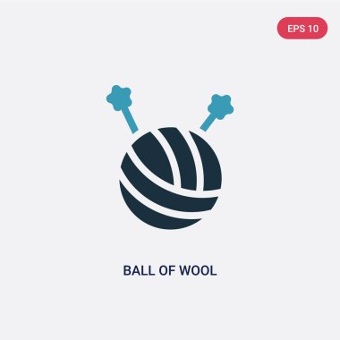 dikiş kavramından yün vektör simgesinin iki renkli topu. izole bl