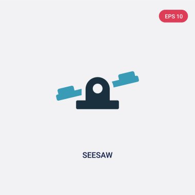 bilim kavramından iki renkli seesaw vektör simgesi. izole mavi