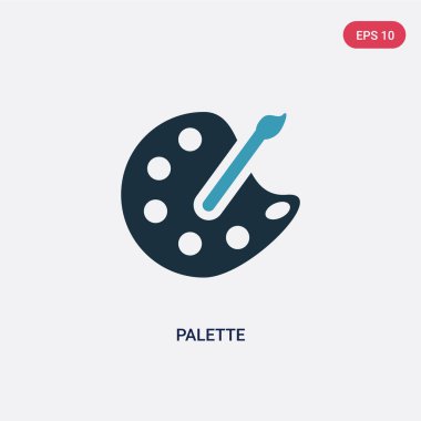 müze konseptinden iki renk paleti vektör simgesi. izole mavi