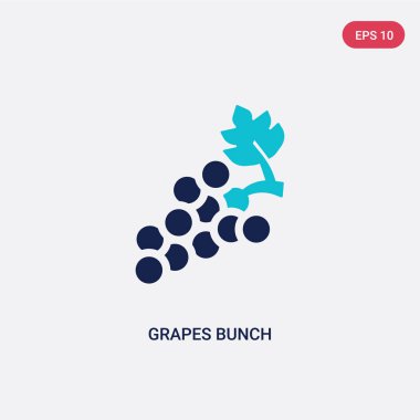 yunanistan kavramından iki renkli üzüm demet vektör simgesi. Izole