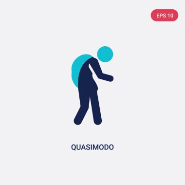 edebiyat kavramından iki renk quasimodo vektör simgesi. Yalıt