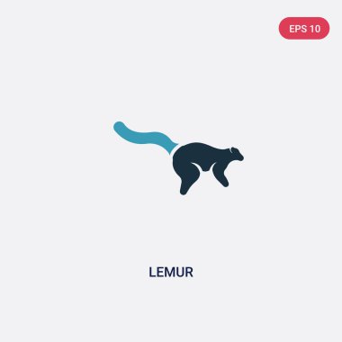 hayvanlar kavramından iki renkli lemur vektör simgesi. izole mavi 