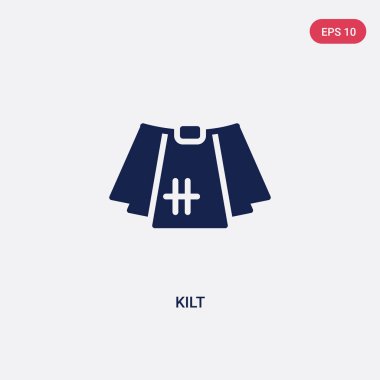 giysi kavramından iki renk kilt vektör simgesi. izole mavi k