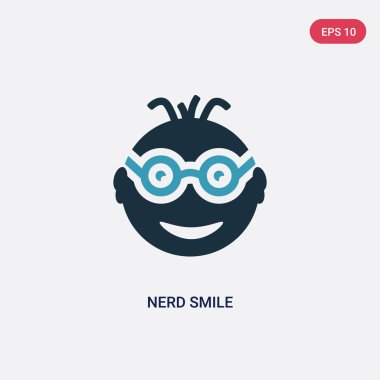 kullanıcı arabirimi kavramından iki renkli nerd smile vektör simgesi. bir