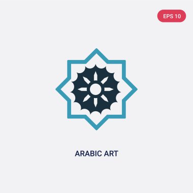 din kavramından iki renkli arap sanat vektör simgesi. Izole