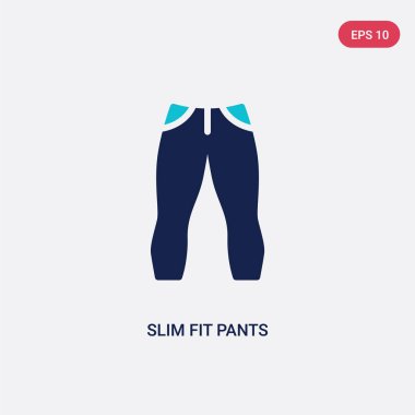giysi kavramından iki renk ince uygun pantolon vektör simgesi. ısola