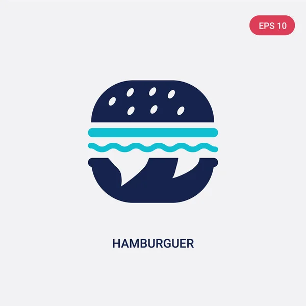 Ícone vetorial de hambúrguer de duas cores do conceito de comida. blu isolado — Vetor de Stock