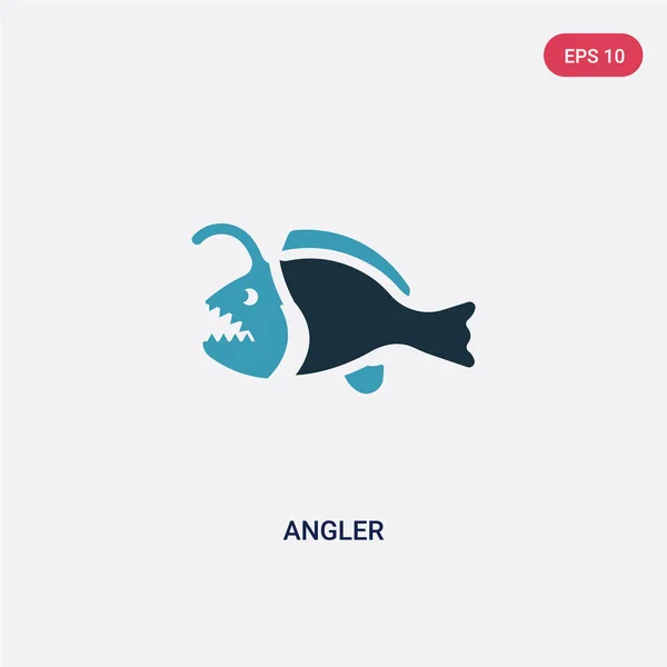 stock vector two color angler vector icon from animals concept. isolated blue