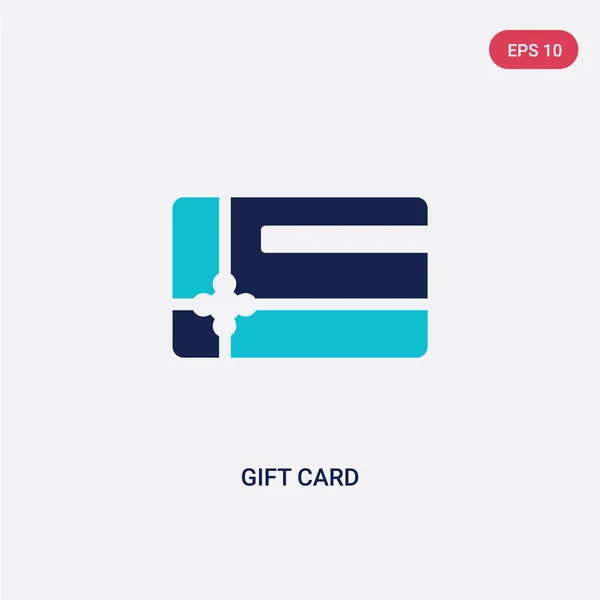 Icono de vectores de tarjetas de regalo de dos colores de comercio electrónico y conc de pago — Vector de stock