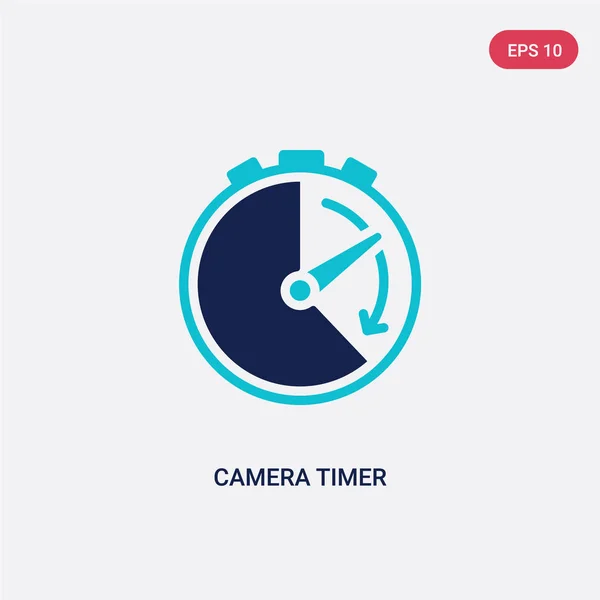 Δύο έγχρωμη φωτογραφική μηχανή χρονόμετρο εικονίδιο διάνυσμα από ηλεκτρονικό υλικό γέμισμα Co — Διανυσματικό Αρχείο