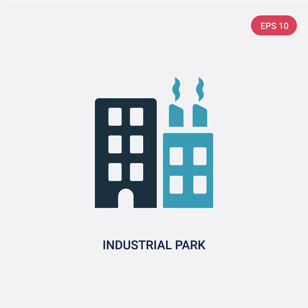 two color industrial park vector icon from real estate concept.