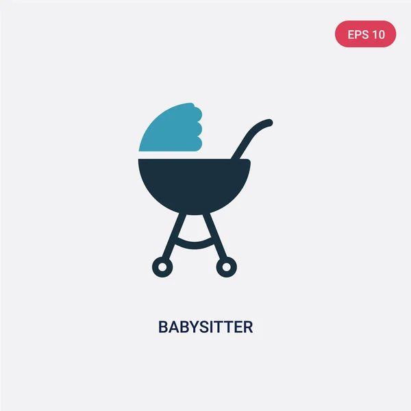 輸送コンセプトから2色のベビーシッターベクトルアイコン。分離 — ストックベクタ