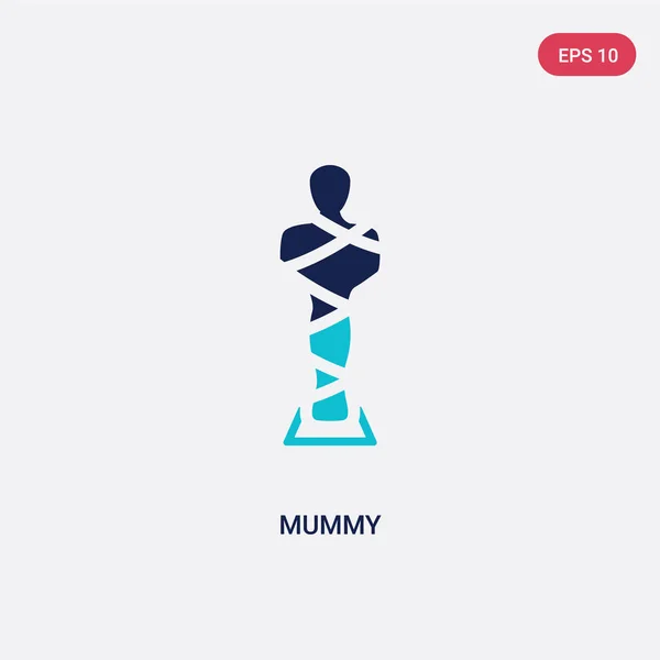 Twee kleur mummie vector pictogram van geschiedenis concept. geïsoleerde blauwe — Stockvector