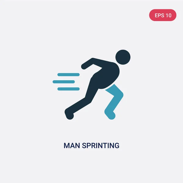 Deux couleur homme sprint icône vectorielle de concept sportif. isolat — Image vectorielle