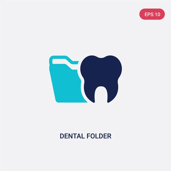 Icono de vector de carpeta dental de dos colores del concepto de dentista. isolat — Vector de stock