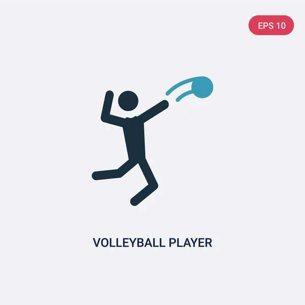 Zweifarbige Vektor-Ikone für Volleyballspieler aus dem Benutzerkonzept. Isola — Stockvektor