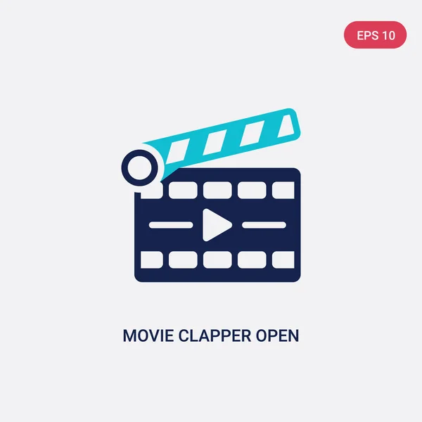 two color movie clapper open vector icon from cinema concept. is