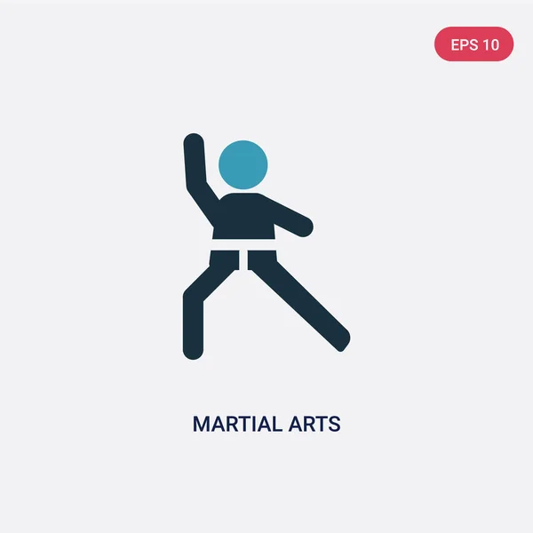 Dos icono de vectores de artes marciales de color del concepto de la gente. aislado — Archivo Imágenes Vectoriales