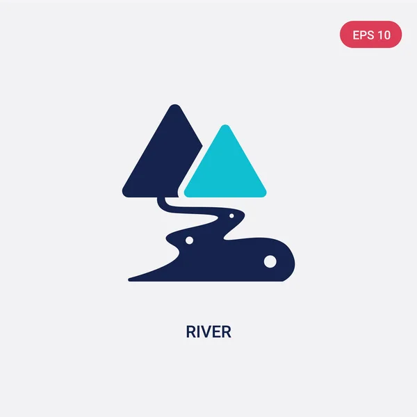 アフリカのコンセプトから2色の川ベクトルアイコン。孤立した青い r — ストックベクタ