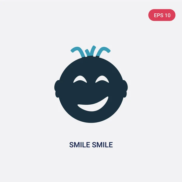 Två färg leende leende vektor ikonen från förbrukaren gräns flat begreppen. I — Stock vektor
