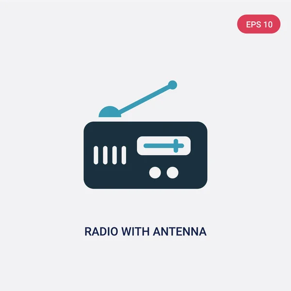 Radio a due colori con antenna vettoriale icona dal concetto di tecnologia — Vettoriale Stock