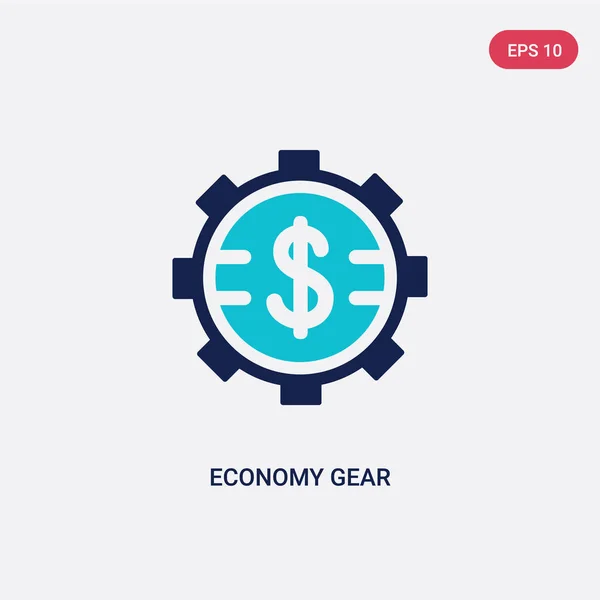 Twee Color Economy Gear vector icoon van cryptocurrency Economy c — Stockvector