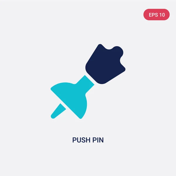 two color push pin vector icon from geometry concept. isolated b