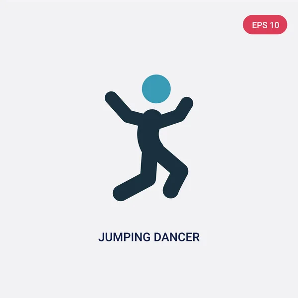 스포츠 개념에서 두 가지 색상 점프 댄서 벡터 아이콘. 이솔라트 — 스톡 벡터