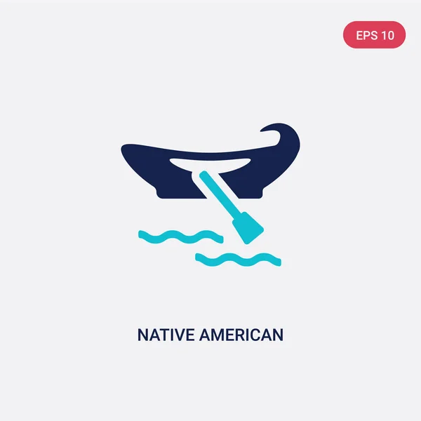 Dos color nativo americano canoa vector icono de concepto de cultura — Vector de stock