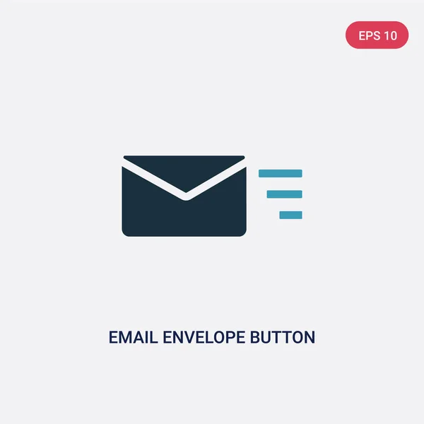 Ícone de vetor de botão de envelope de dois cores da interface do usuário —  Vetores de Stock