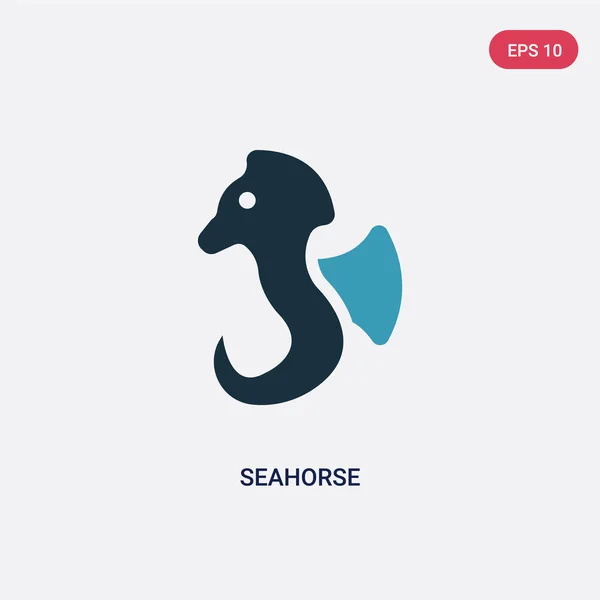 Icono vectorial de caballitos de mar de dos colores del concepto de animales. aislado bl — Vector de stock
