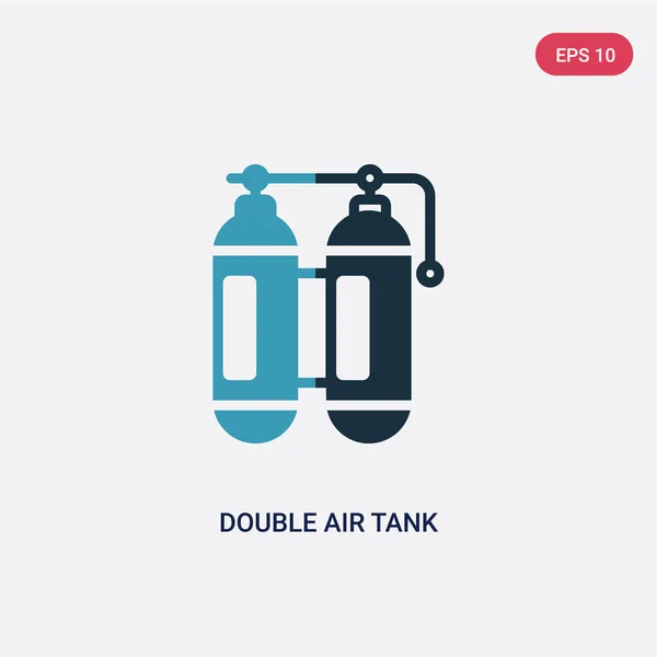 Dos color doble tanque de aire icono de vector de concepto náutico. ISO — Archivo Imágenes Vectoriales