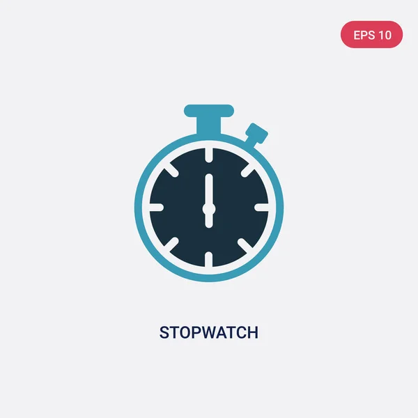 Twee kleuren stopwatch vector icoon van tools en gebruiksvoorwerpen concept. — Stockvector