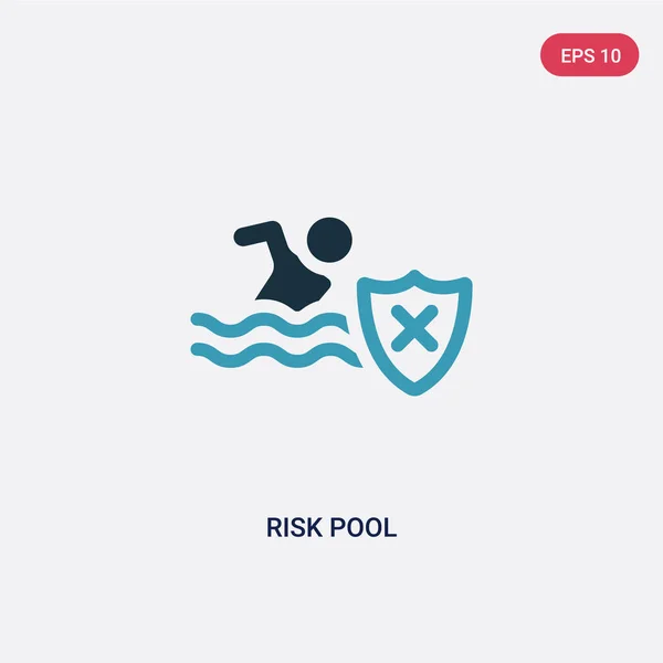 Two color risk pool vector icon from insurance concept. isolated — Stock Vector