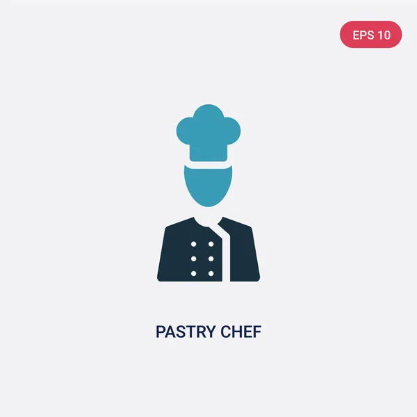 Icône vectorielle de chef pâtissier à deux couleurs du concept utilisateur. isolé bl — Image vectorielle