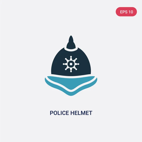 Icono de vector de casco de policía de dos colores del concepto de seguridad. isola — Vector de stock