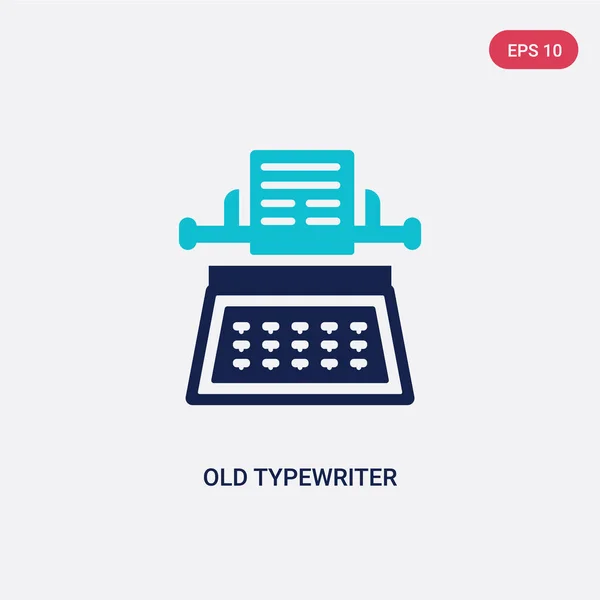 Due colori vecchia icona vettoriale della macchina da scrivere dal concetto generale. isola — Vettoriale Stock