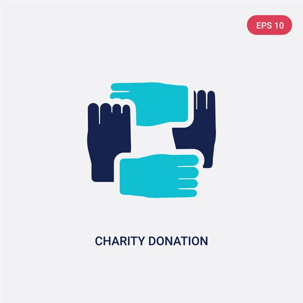 Dos color donación de caridad icono vectorial de gestos concepto. es — Vector de stock