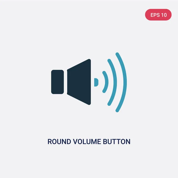Icono de vectores de botón de volumen redondo de dos colores de interfaz de usuario co — Vector de stock